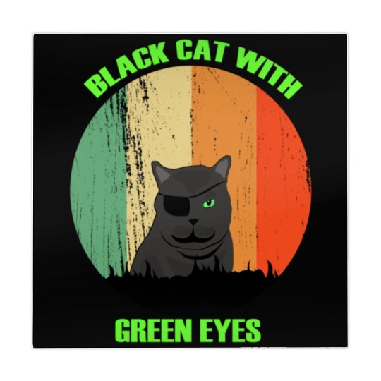 Black Cat With Green Eyes Mahjong Mats