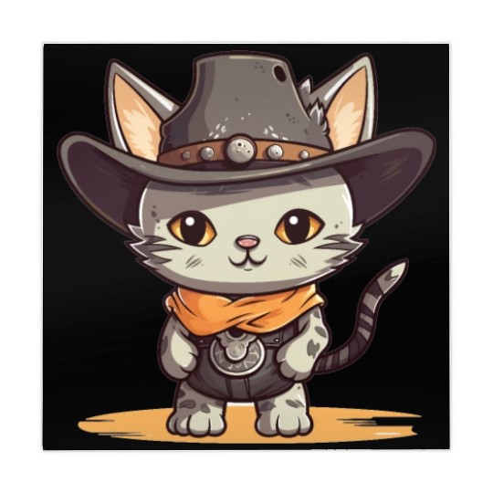 Cat Cowboy Cute Western Kawaii Rodeo Cat Mahjong Mats