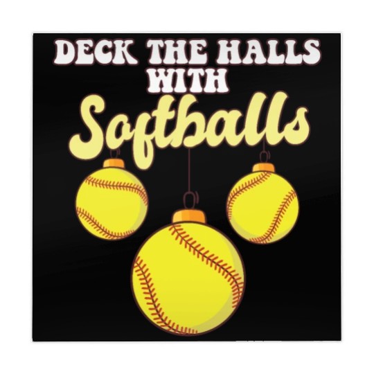 Softball Player Catcher Christmas Balls Deck The Mahjong Mats