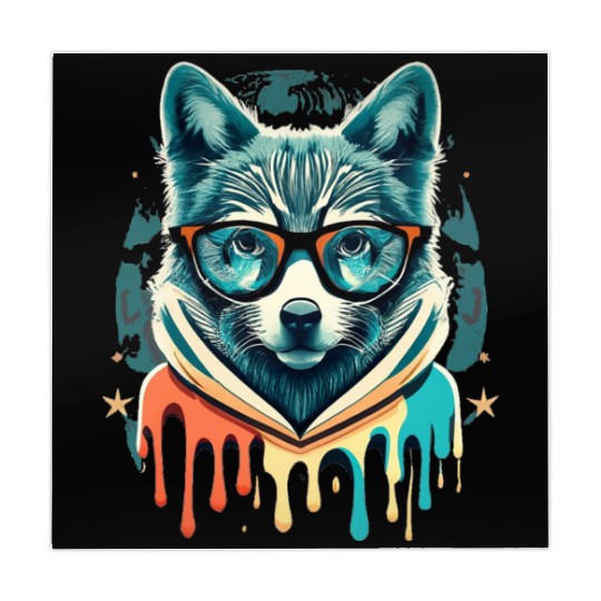 Hipster Wolf Drip Mahjong Mats
