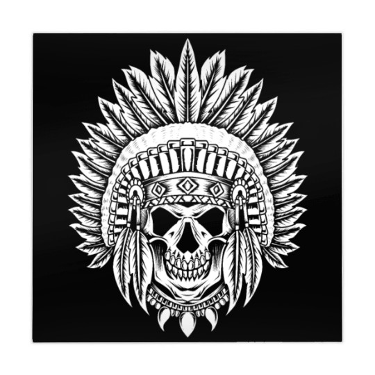Indigenous Native American Skull Skull Head Mahjong Mats