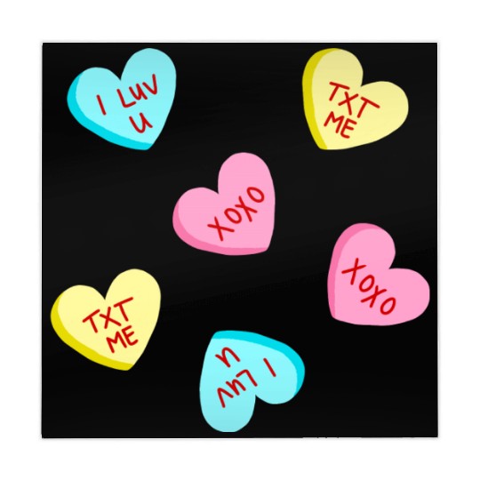 Sweet Candy Hearts Valentines Day Mahjong Mats