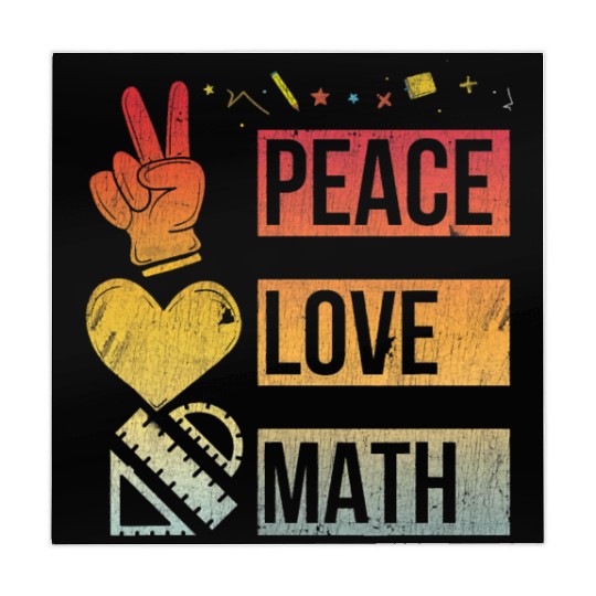 Math Teacher Peace Love Math Vintage Mathematic Mahjong Mats