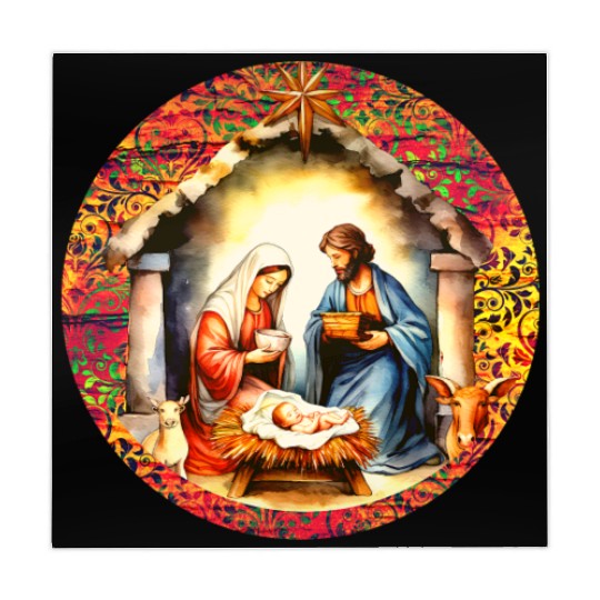 Nativity scene with Mary Joseph Baby Jesus Mahjong Mats