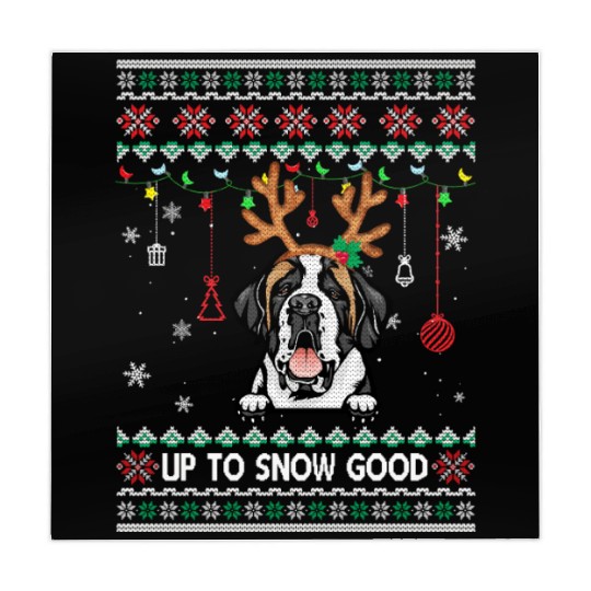 Saint Bernard Dog Reindeer Ugly Christmas Xmas Mahjong Mats