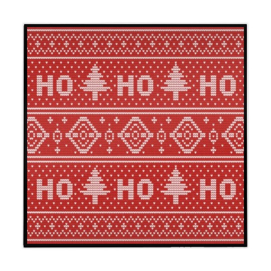 HO HO HO Red Ugly Sweater Christmas FlyingReindeer Mahjong Mats