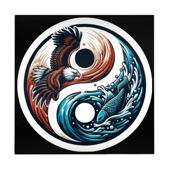 Yin Yang Eagle Fish Symbol Mahjong Mats