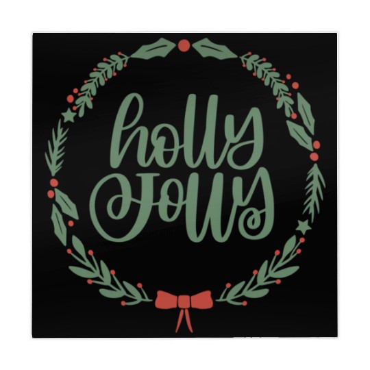 Holly Jolly Sage Green Christmas Wreath Fun Mahjong Mats