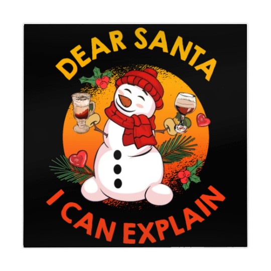 Schneemann Dear Santa I can Explain Funny Mahjong Mats