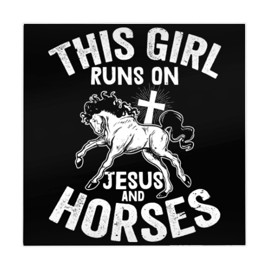 This Girl Runs On Jesus And Horses Horseback Eques Mahjong Mats