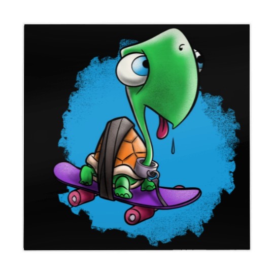 Cuty turtle on a skate go faster and thirsty Mahjong Mats
