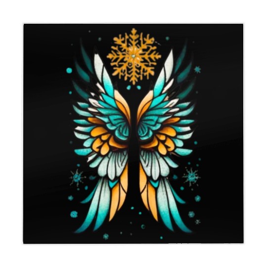 Angel Wings Embracing Snowflakes Mahjong Mats