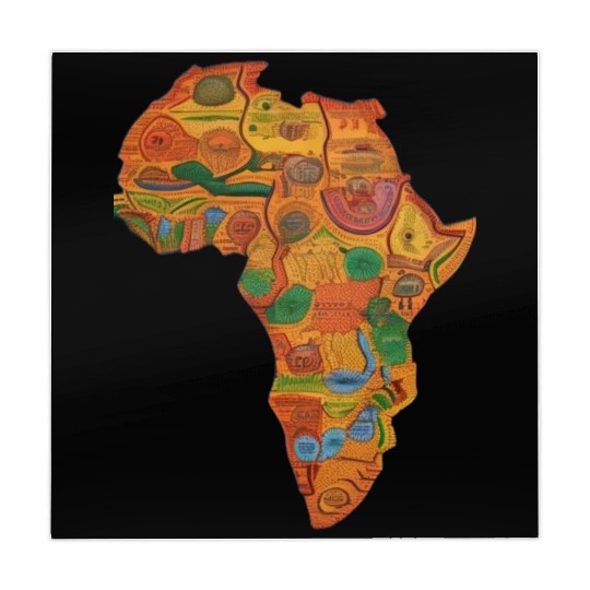 Colourful African Map For Afrocentric Lovers. Mahjong Mats
