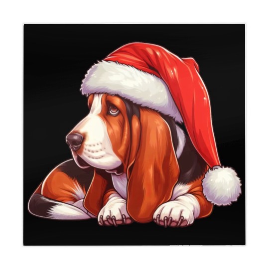 Cute Basset Hound Santa Claus Mahjong Mats