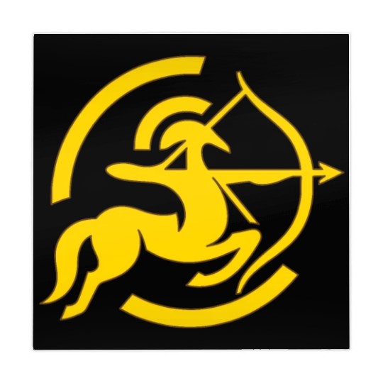 Zodiac Sagittarius Arc Icon Minimalistic Gold Mahjong Mats