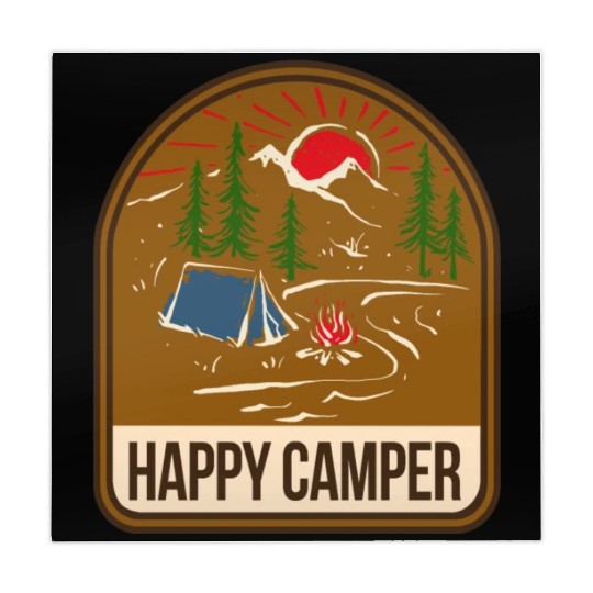 Happy Camper Camping Campfire Tent Mahjong Mats