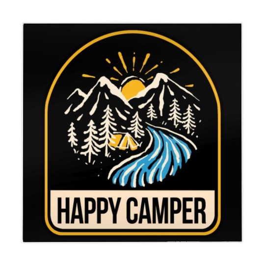 Happy Camper Camping Campfire Tent Mahjong Mats