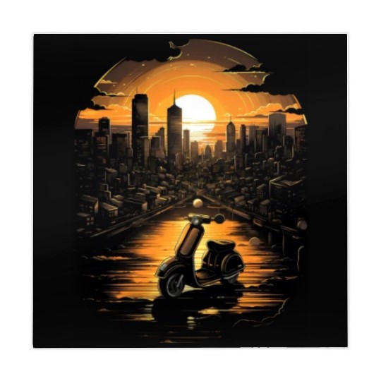 Scooter Motorcycle Moped Rider Vintage Mahjong Mats