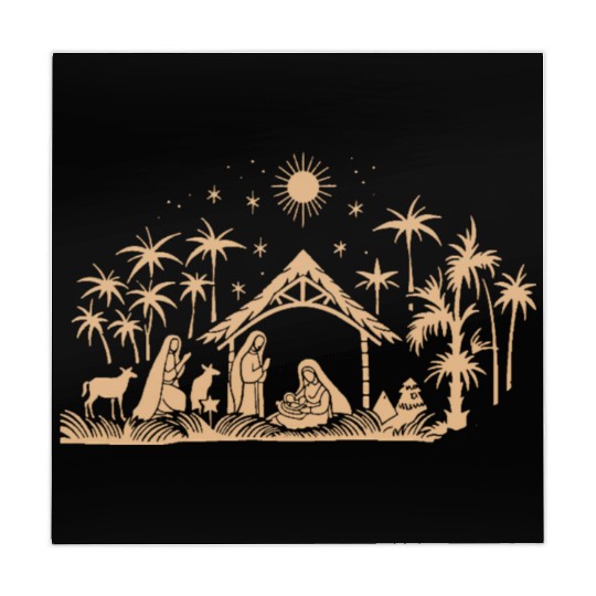 Nativity Scene with Mary Joseph Baby Jesus Mahjong Mats