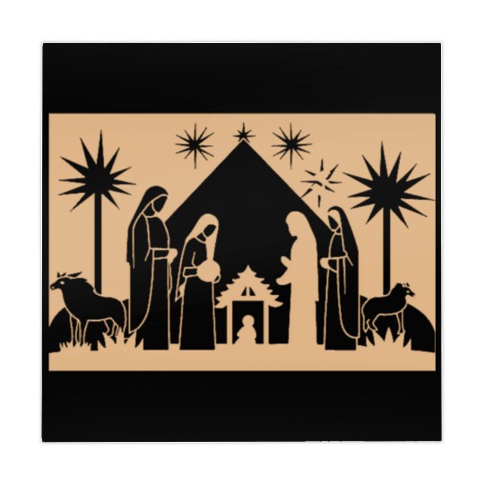 Nativity Scene with Mary Joseph Baby Jesus Mahjong Mats