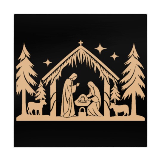 Nativity Scene with Mary Joseph Baby Jesus Mahjong Mats