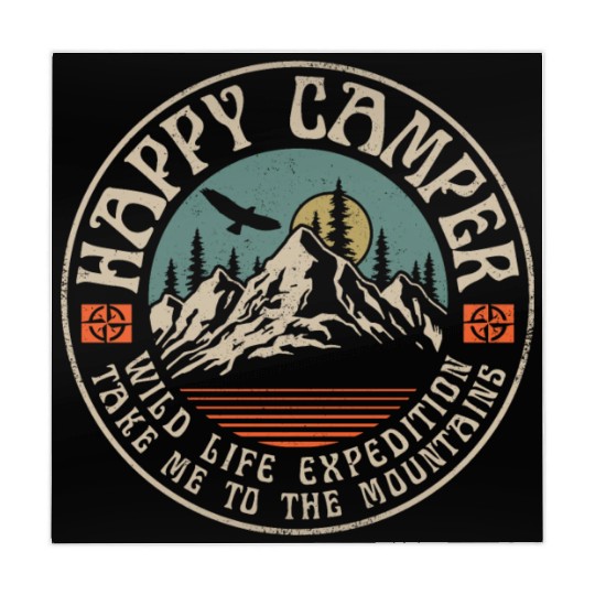 HAPPY CAMPER VINTAGE MOUNTAINS Mahjong Mats