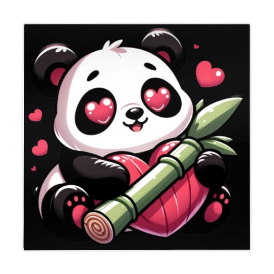 Panda Heart Eye Patches Valentine's Day Bamboo Mahjong Mats