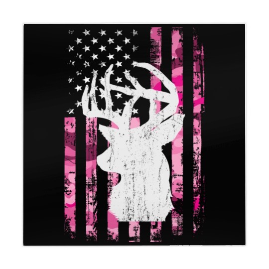 Deer Hunting Camo Pink Camouflage American Flag Mahjong Mats