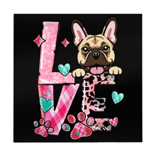Frenchie Dog I Love My Dog Valentines Day Mahjong Mats