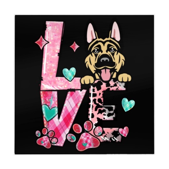 German Shepherd Dog I Love My Dog Valentines Day Mahjong Mats