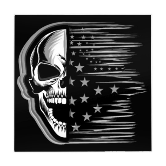 Skull on US Flag Mahjong Mats