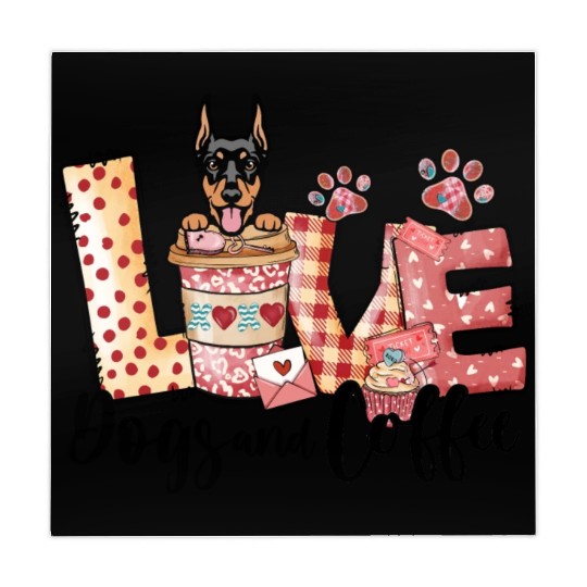 Doberman Dog Coffee Lover Valentines Day Mahjong Mats