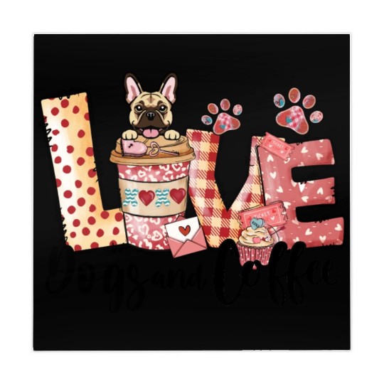 Frenchie Dog Coffee Lover Dog Mom Valentines Day Mahjong Mats