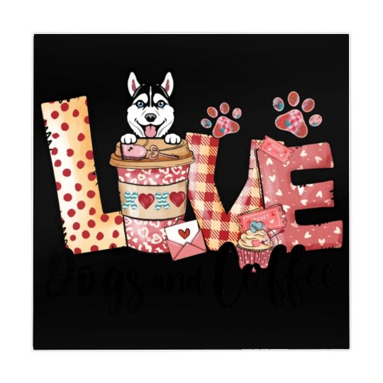 Husky Dog Coffee Lover Dog Mom Valentines Day Mahjong Mats