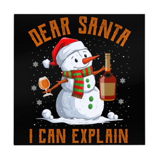 Snowman Dear Santa I can Explain Funny Snow Mahjong Mats