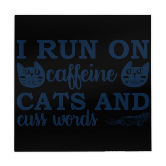 i run on caffeine cats and cuss words Mahjong Mats