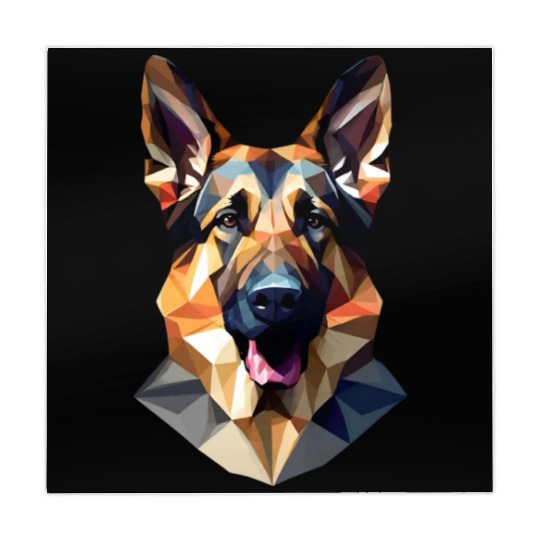 German shepherd dog, German dog, polygon art Mahjong Mats