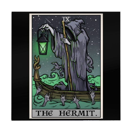 The Hermit Tarot Card Gothic Halloween Grim Reaper Mahjong Mats