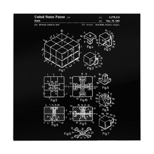 Rubiks Cube Patent Mahjong Mats