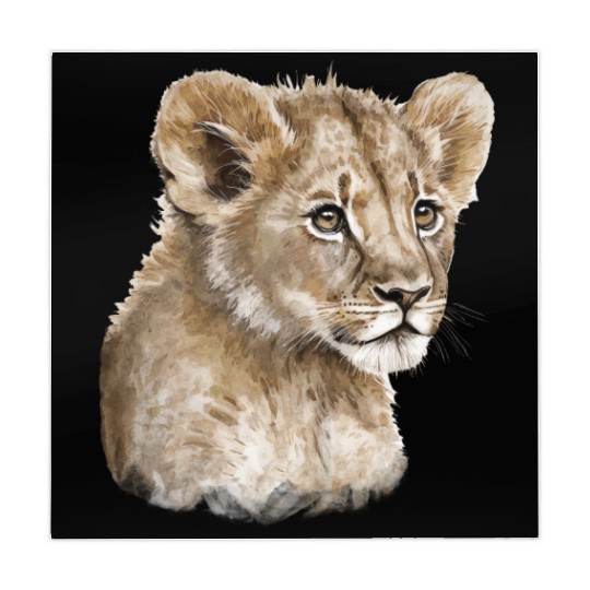 Baby Lion Watercolor Painting portrait Mahjong Mats