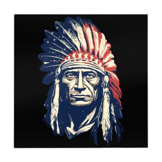 Indian Native American Chief Feather Headdress Mahjong Mats