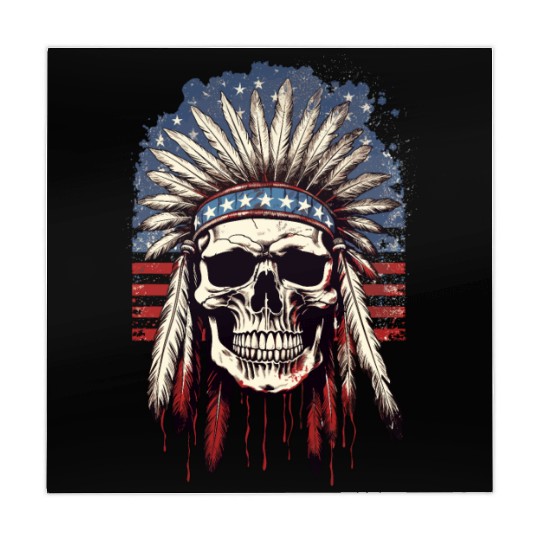 Skull Indian Chief Native American USA Mahjong Mats