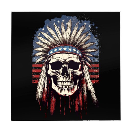 Skull Indian Chief Native American USA Mahjong Mats