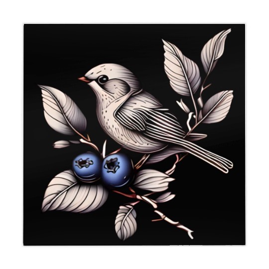 Bird on a Blueberry Branch Mahjong Mats