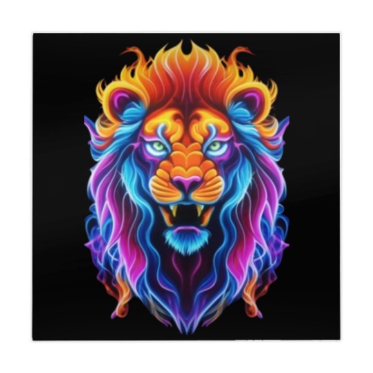 Roaring Spectrum: Colorful Lion Face Mahjong Mats