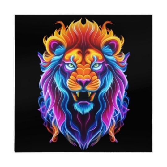 Roaring Spectrum: Colorful Lion Face Mahjong Mats