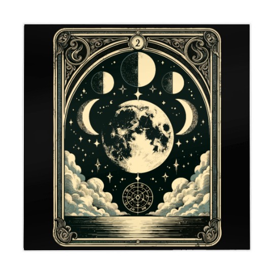 Tarot Card Vintage Moon Phase Astrology Tarot Mahjong Mats