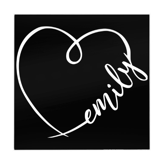 Emily Name Heart Calligraphy Mahjong Mats