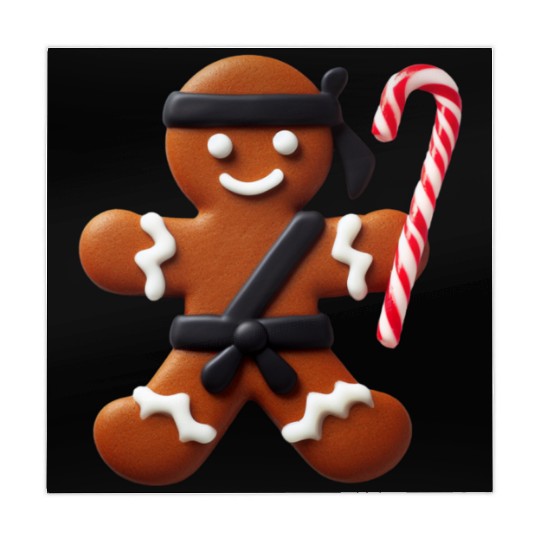 Funny Ninja Gingerbread Man Cookie Candy Cane Mahjong Mats