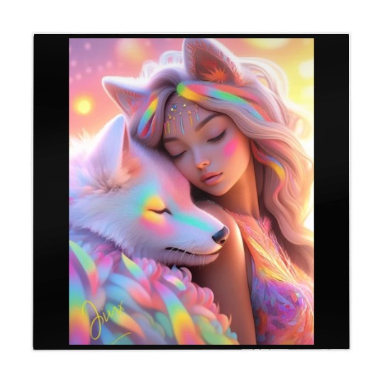 Rainbow Friends - White Wolf and Girl Mahjong Mats